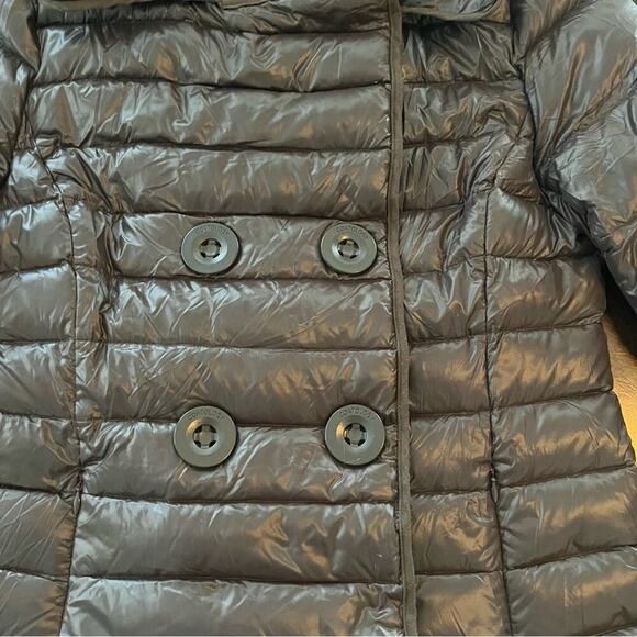 Coatology Brown Packable Puffer Jacket Medium Brown 95% Down Double Breasted - Picture 6 of 12